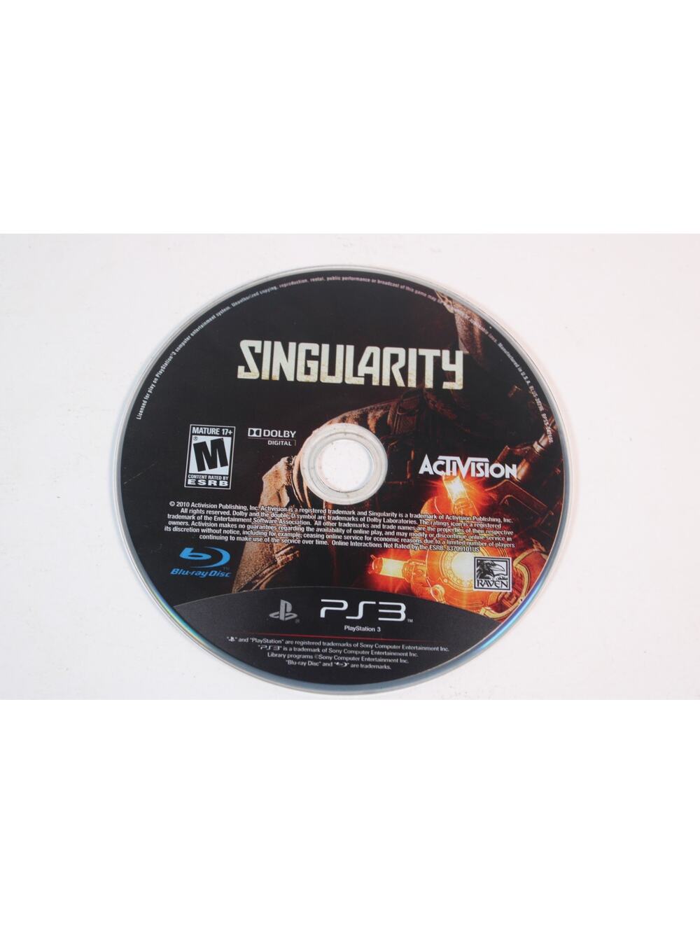 Singularity (Sony PlayStation 3, 2010, PS3) Authentic, game disc only, tested